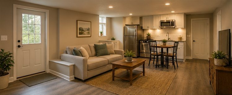 Finished basement apartment with a private entrance